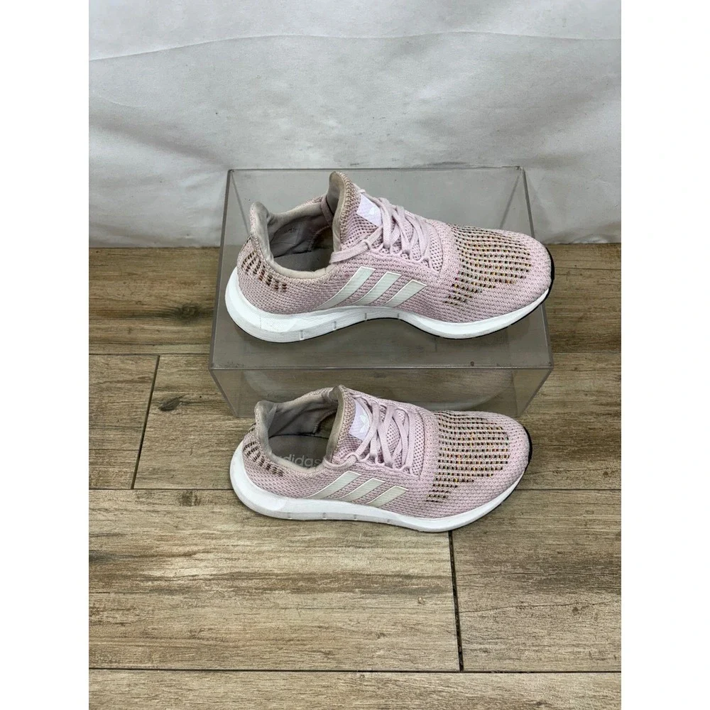 Adidas Swift Run Knit Sneakers Casual‎ Athletic Shoes Pink White Women's